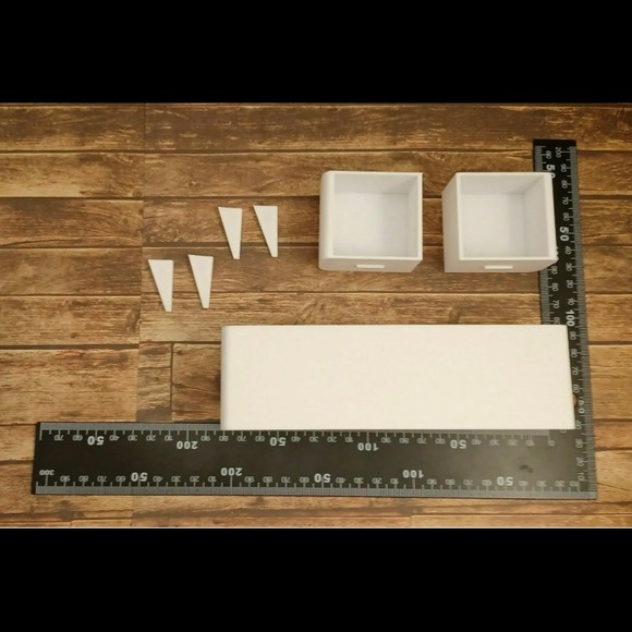 TV CONSOLE For BARBIE mid-century modern WHITE décor FURNITURE - Picture 3 of 5